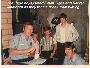The Page boys joined Kevin Tighe and Randy Mantooth as they took a break from filming.